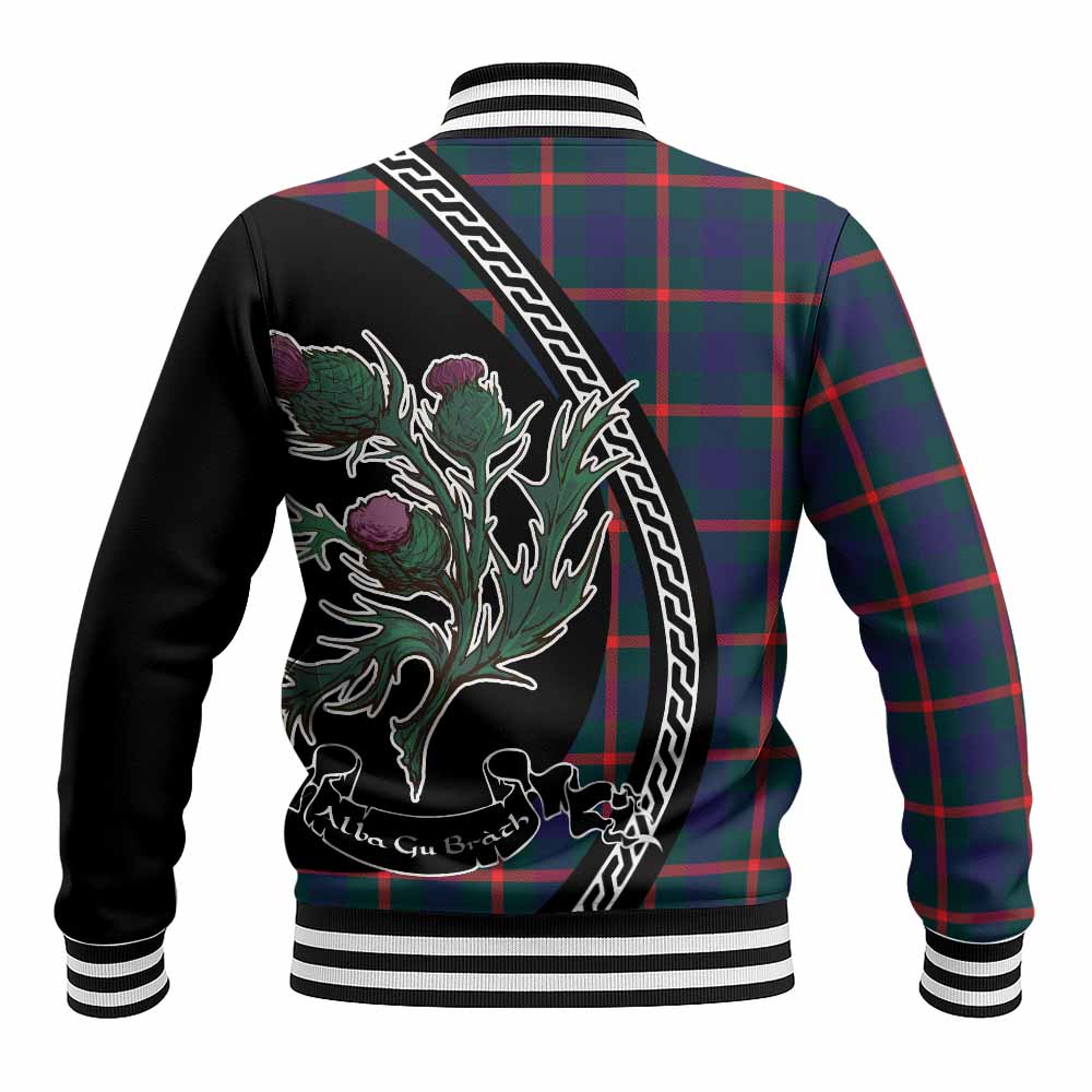 Agnew Family Crest Tartan Baseball Jacket Alba Thistle Inspired - Tartan Vibes Clothing