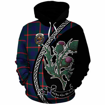 Agnew Family Crest Tartan Cotton Hoodie Alba Thistle Inspired