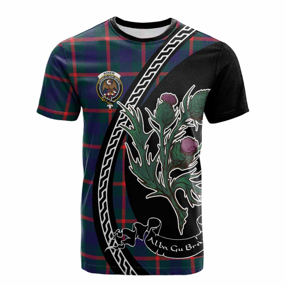 Agnew Family Crest Tartan Cotton T-shirt Alba Thistle Inspired - Tartan Vibes Clothing