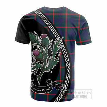 Agnew Family Crest Tartan Cotton T-shirt Alba Thistle Inspired