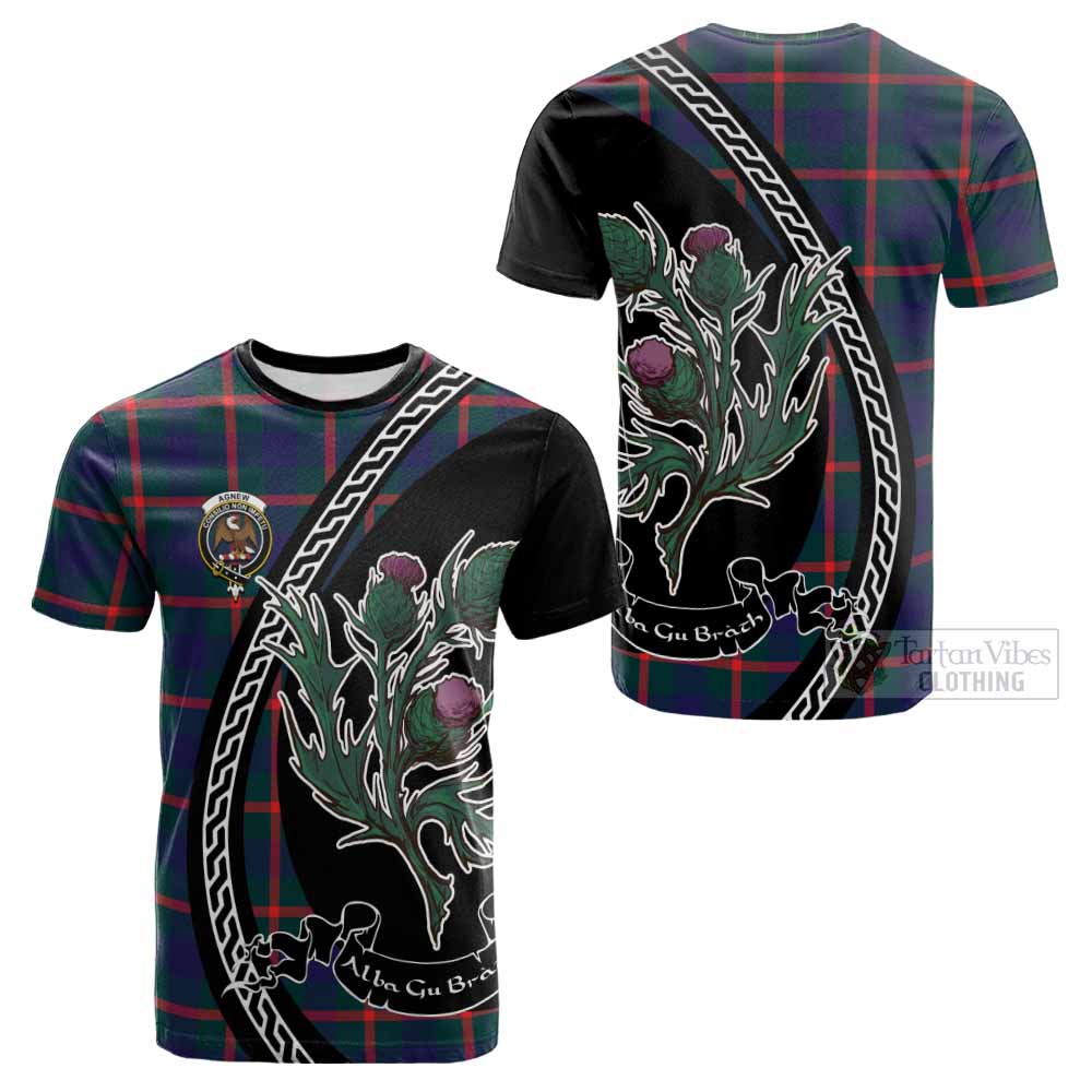 Agnew Family Crest Tartan Cotton T-shirt Alba Thistle Inspired - Tartan Vibes Clothing