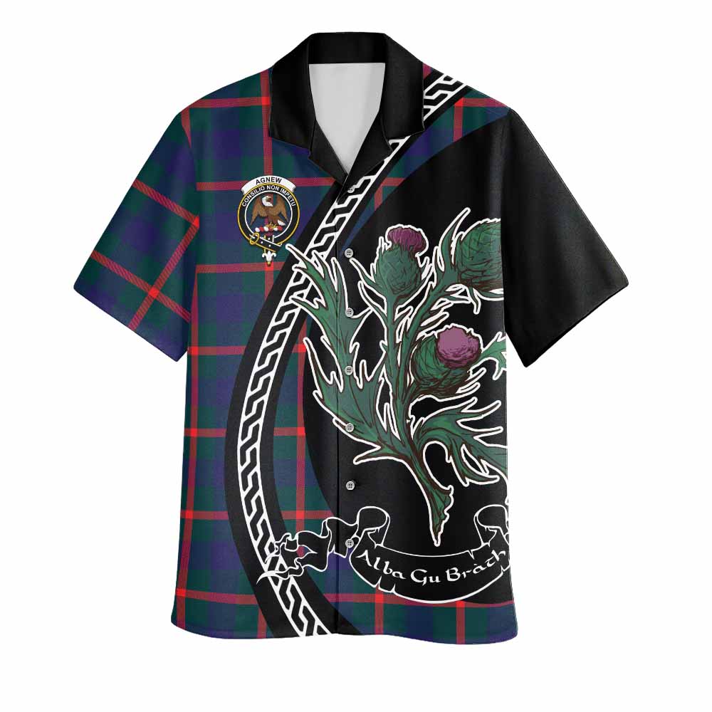 Agnew Family Crest Tartan Hawaiian Shirt Alba Thistle Inspired - Tartan Vibes Clothing