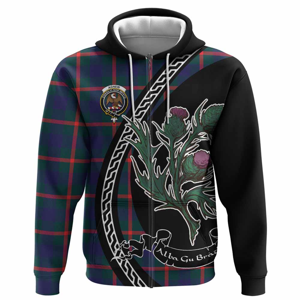 Agnew Family Crest Tartan Hoodie Alba Thistle Inspired - Tartan Vibes Clothing