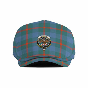Agnew Family Crest Tartan Jeff Cap, Tartan Flat Cap