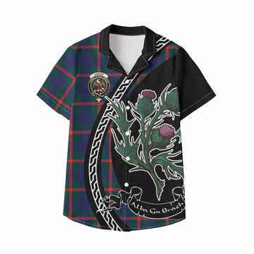 Agnew Family Crest Tartan Kid Hawaiian Shirt Alba Thistle Inspired - Tartan Vibes Clothing
