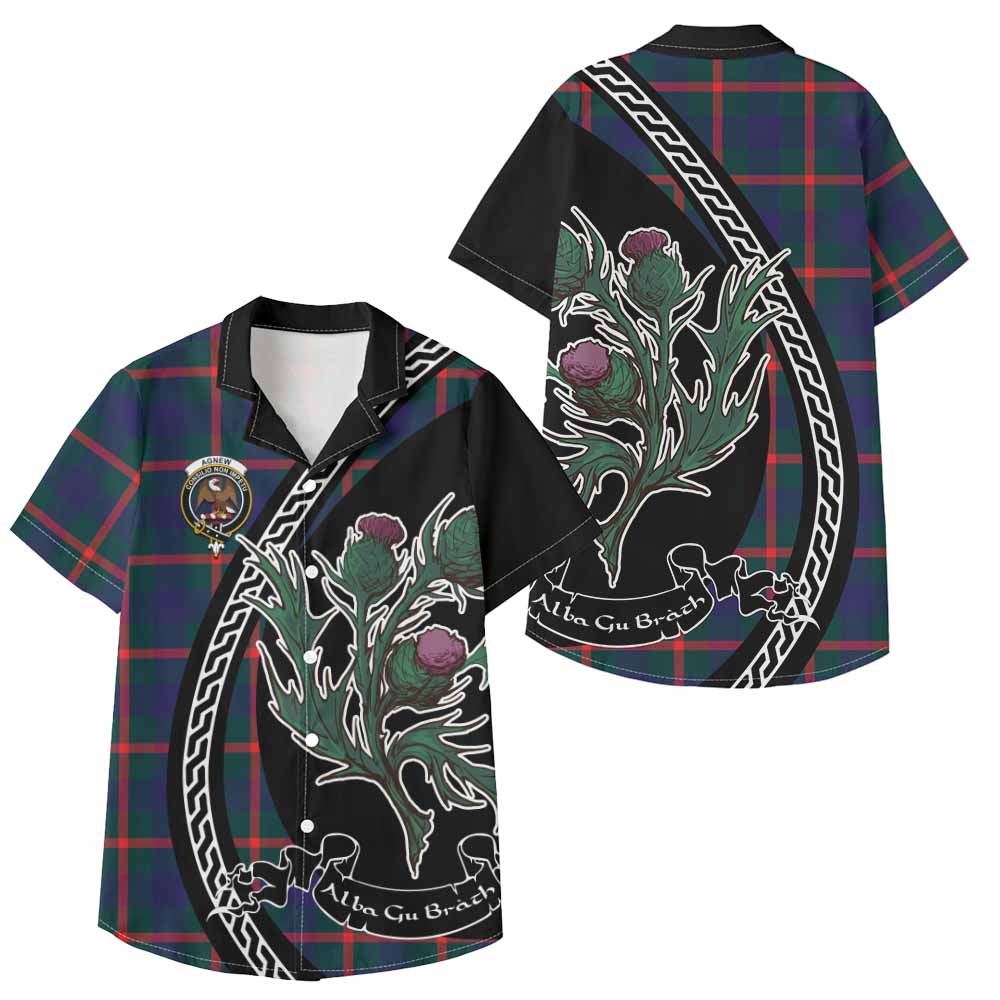 Agnew Family Crest Tartan Kid Hawaiian Shirt Alba Thistle Inspired - Tartan Vibes Clothing