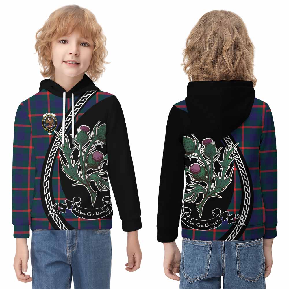 Agnew Family Crest Tartan Kid Hoodie Alba Thistle Inspired - Tartan Vibes Clothing