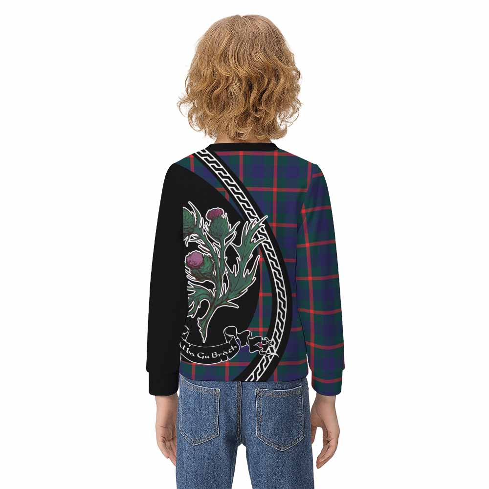 Agnew Family Crest Tartan Kid Knitted Sweatshirt Alba Thistle Inspired - Tartan Vibes Clothing