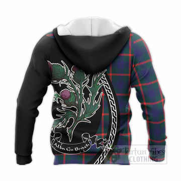 Agnew Family Crest Tartan Knitted Hoodie Alba Thistle Inspired