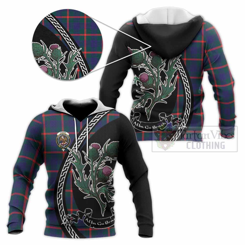 Agnew Family Crest Tartan Knitted Hoodie Alba Thistle Inspired - Tartan Vibes Clothing