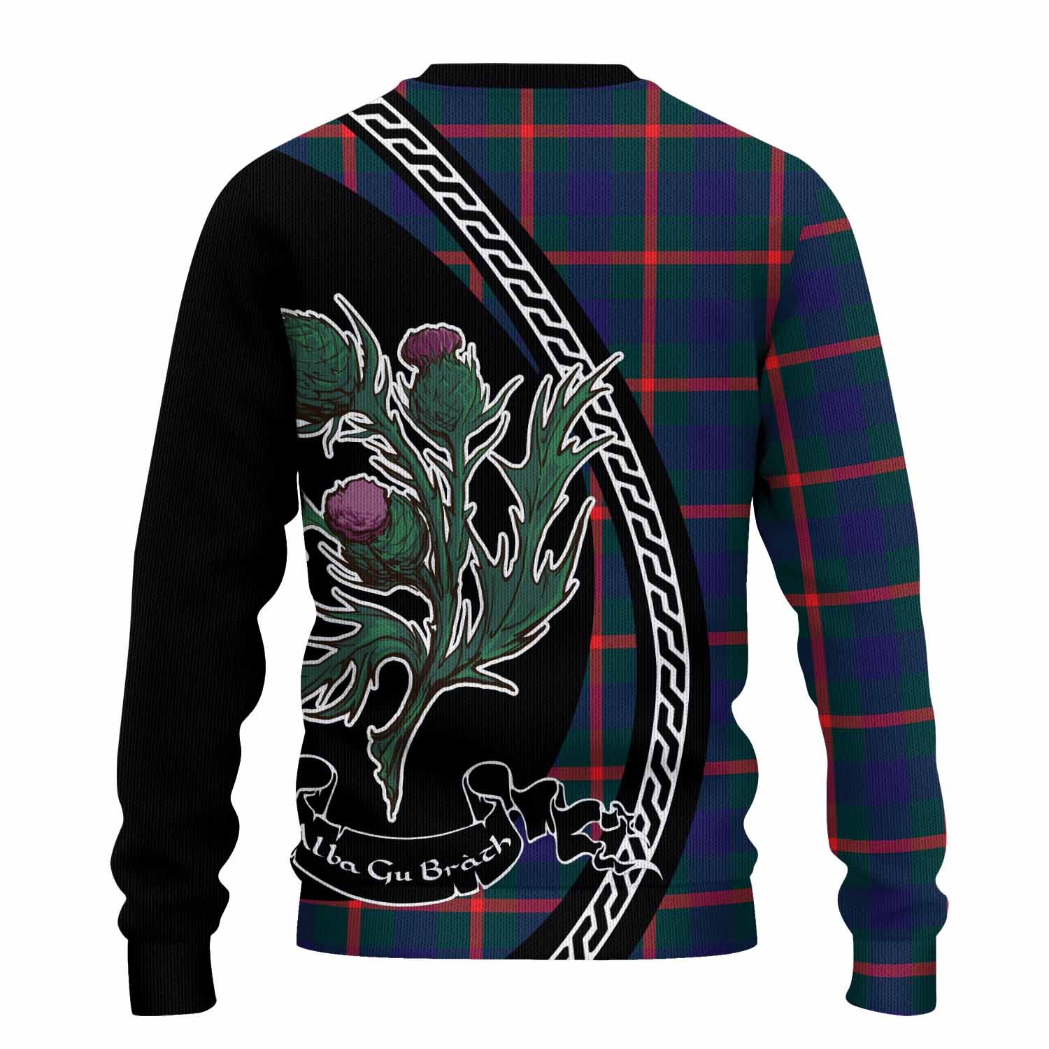 Agnew Family Crest Tartan Knitted Sweater Alba Thistle Inspired - Tartan Vibes Clothing
