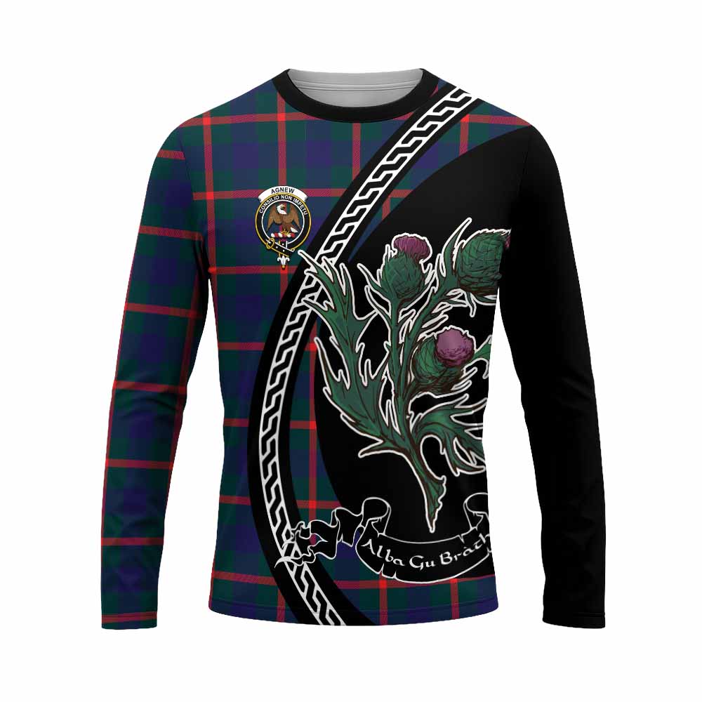 Agnew Family Crest Tartan Long Sleeve T-Shirt Alba Thistle Inspired - Tartan Vibes Clothing