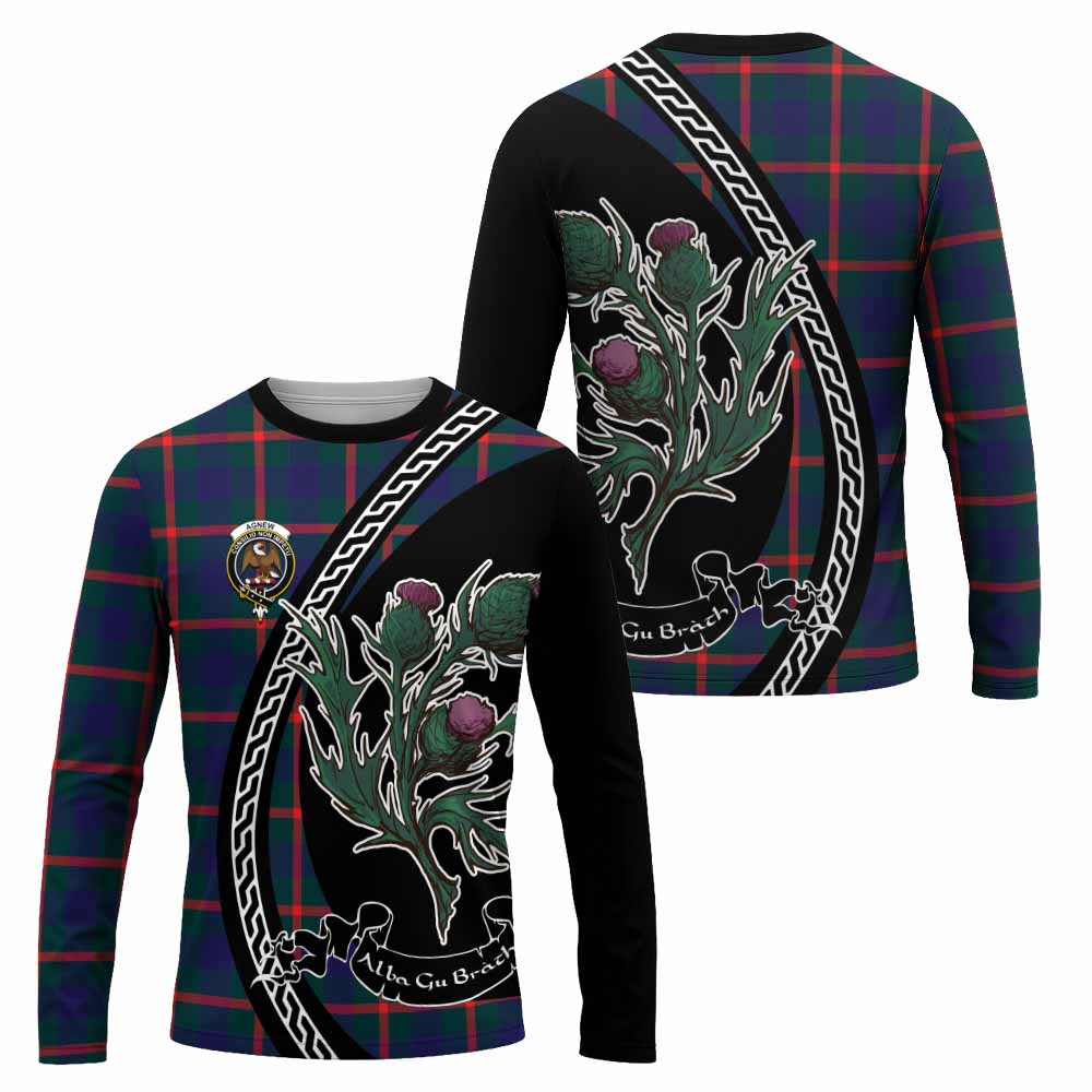 Agnew Family Crest Tartan Long Sleeve T-Shirt Alba Thistle Inspired - Tartan Vibes Clothing