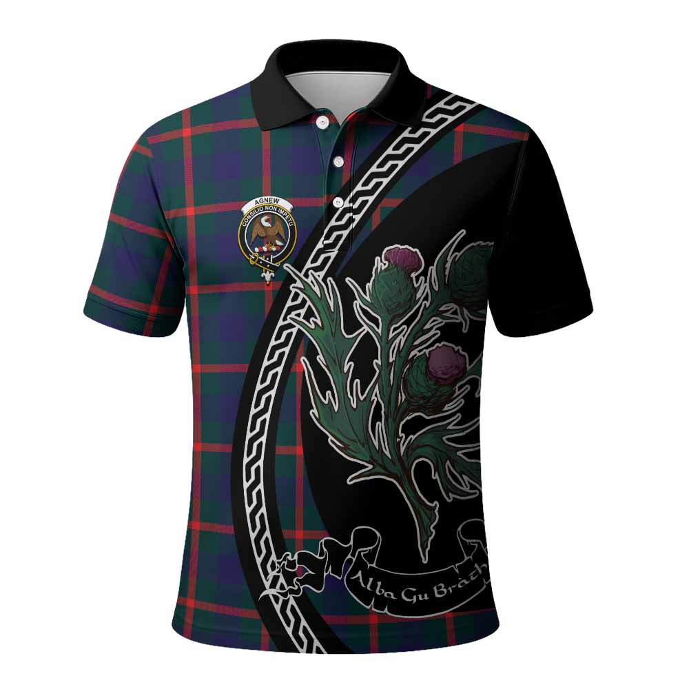 Agnew Family Crest Tartan Polo Shirt Alba Thistle Inspired - Tartan Vibes Clothing