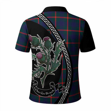 Agnew Family Crest Tartan Polo Shirt Alba Thistle Inspired