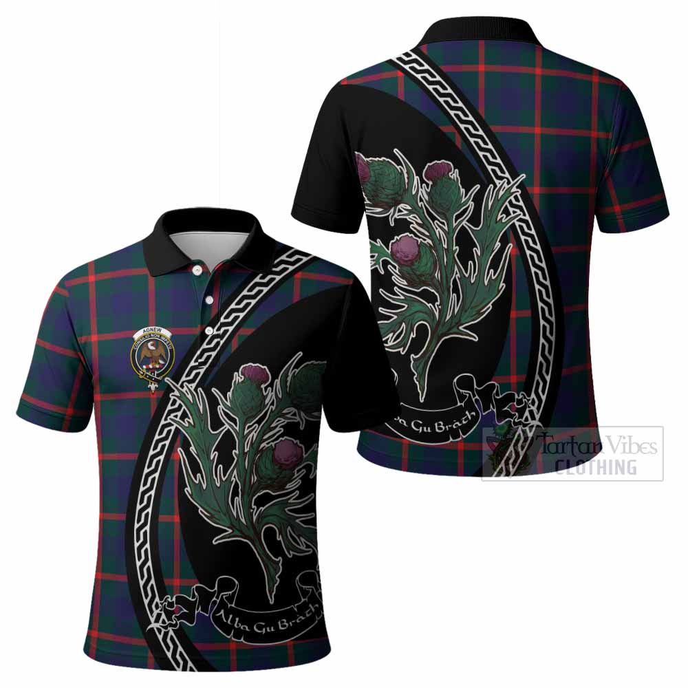 Agnew Family Crest Tartan Polo Shirt Alba Thistle Inspired - Tartan Vibes Clothing