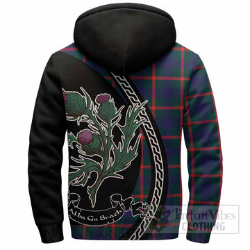 Agnew Family Crest Tartan Sherpa Hoodie Alba Thistle Inspired