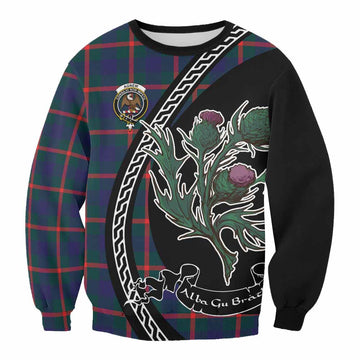 Agnew Family Crest Tartan Sweatshirt Alba Thistle Inspired