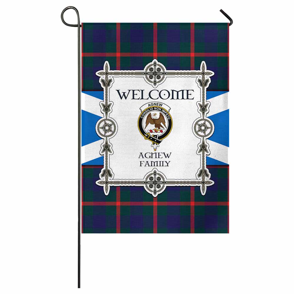 Agnew Family Crest Tartan Welcome Garden Flag Saltire Harmony Style - Tartan Vibes Clothing