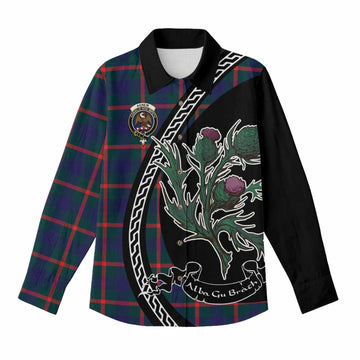 Agnew Family Crest Tartan Women Casual Shirt Alba Thistle Inspired