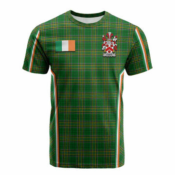 Agnew Irish Clan Coat of Arm Tartan Cotton T-shirt Flag Style