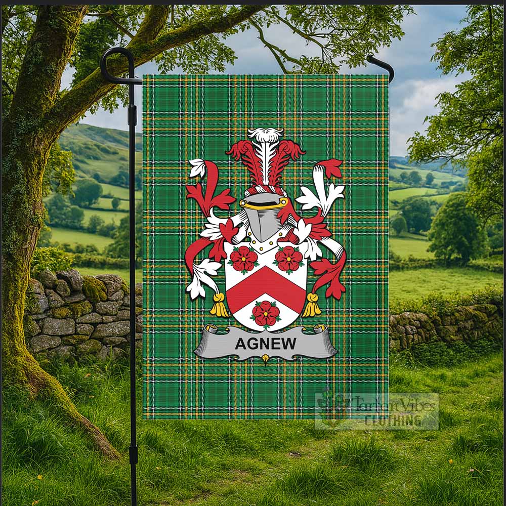 Agnew Irish Clan Tartan Flag with Coat of Arms