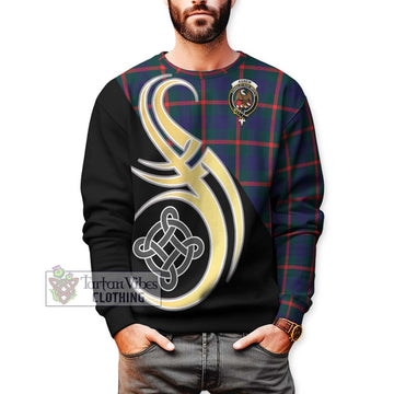 Agnew Tartan Sweatshirt with Family Crest and Celtic Symbol Style Unisex - Tartan Vibes Clothing