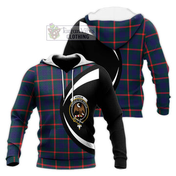Agnew Tartan Knitted Hoodie with Family Crest Circle Style Unisex Knitted Pullover Hoodie - Tartan Vibes Clothing