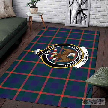 Tartan Vibes Clothing Agnew Modern Tartan Area Rug with Family Crest