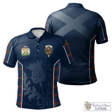 Agnew Modern Tartan Men's Polo Shirt with Family Crest and Scottish Thistle Vibes Sport Style