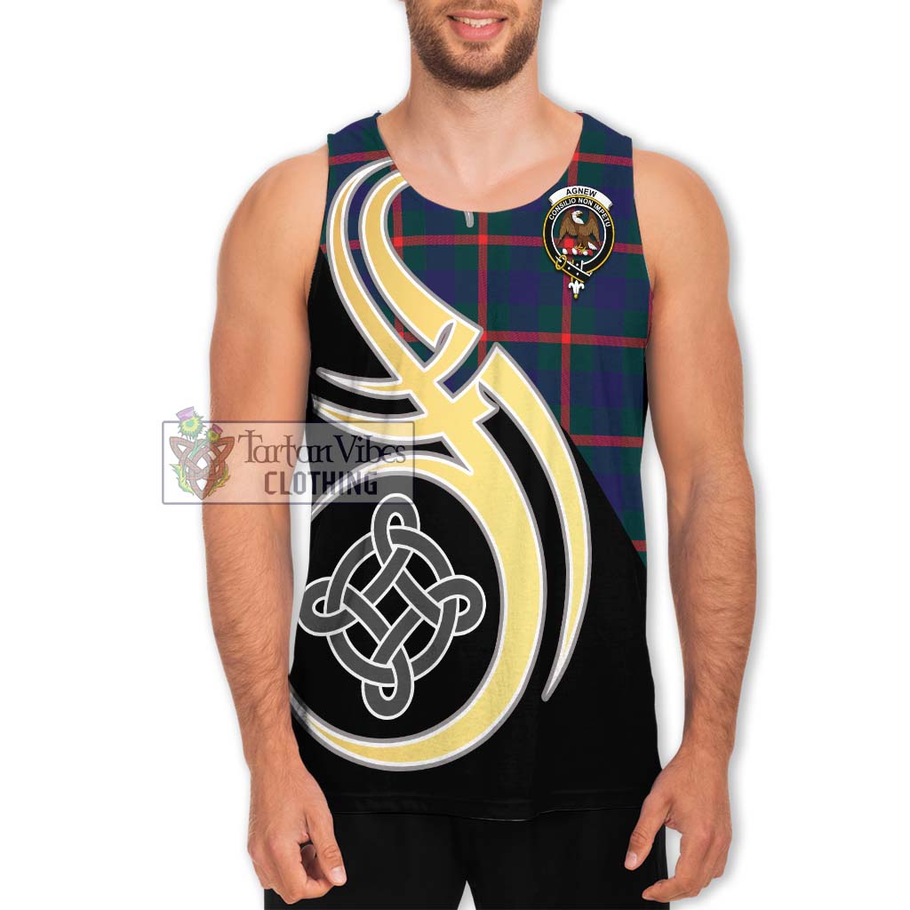 Agnew Tartan Men's Tank Top with Family Crest and Celtic Symbol Style Men - Tartan Vibes Clothing