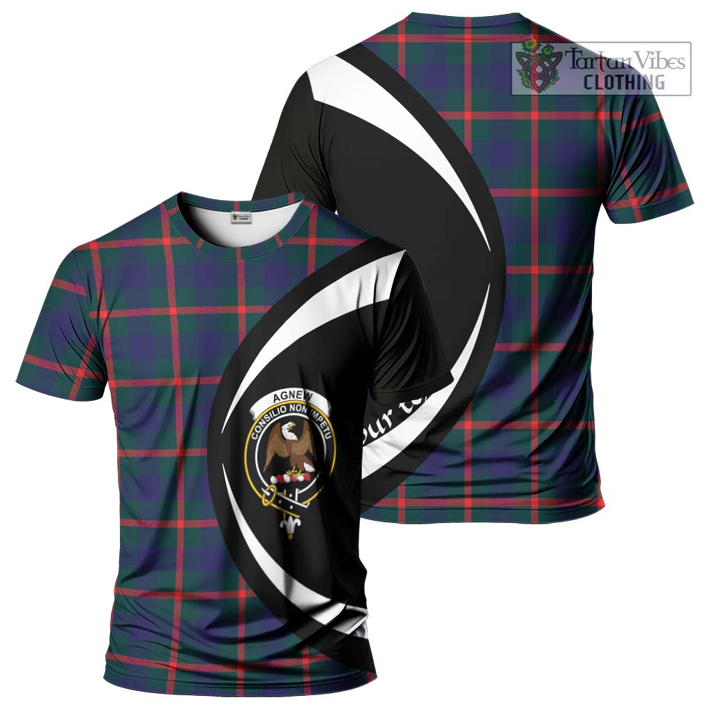 Tartan Vibes Clothing Agnew Modern Tartan T-Shirt with Family Crest Circle Style