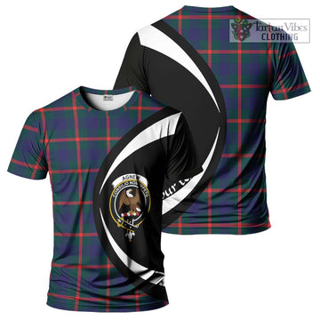 Tartan Vibes Clothing Agnew Modern Tartan T-Shirt with Family Crest Circle Style