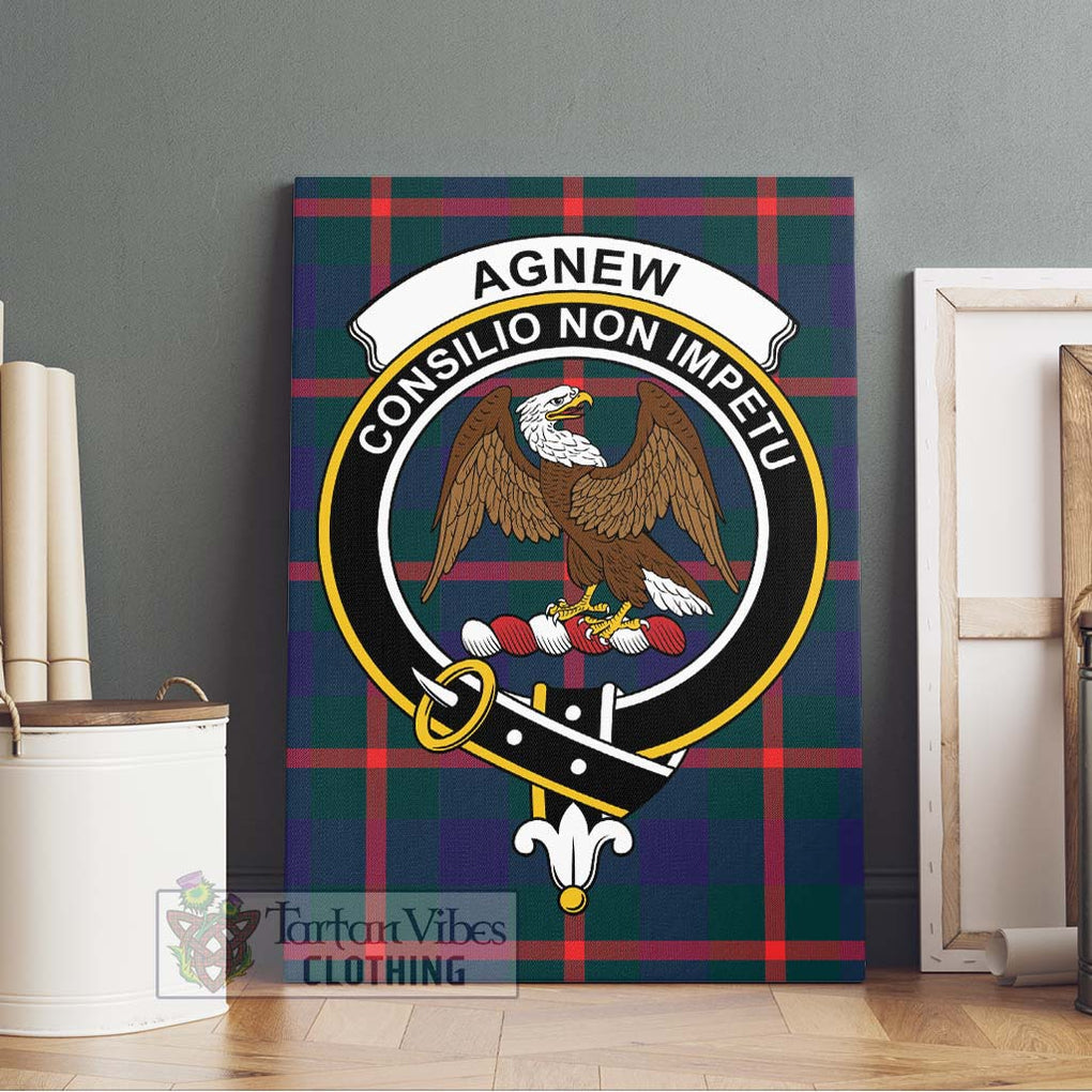 Agnew Tartan Canvas Print Wall Art with Family Crest Without Frame - Tartan Vibes Clothing
