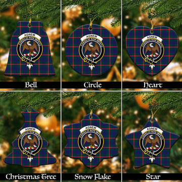 Agnew Modern Tartan Christmas Ornaments with Family Crest