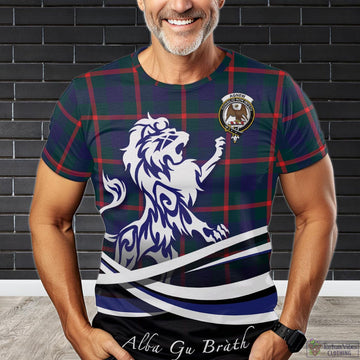 Agnew Modern Tartan T-Shirt with Alba Gu Brath Regal Lion Emblem