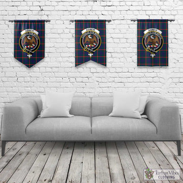 Agnew Modern Tartan Gonfalon, Tartan Banner with Family Crest