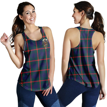 Agnew Modern Tartan Women Racerback Tanks with Family Crest - Tartanvibesclothing