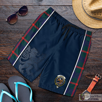 Agnew Modern Tartan Men's Shorts with Family Crest and Lion Rampant Vibes Sport Style