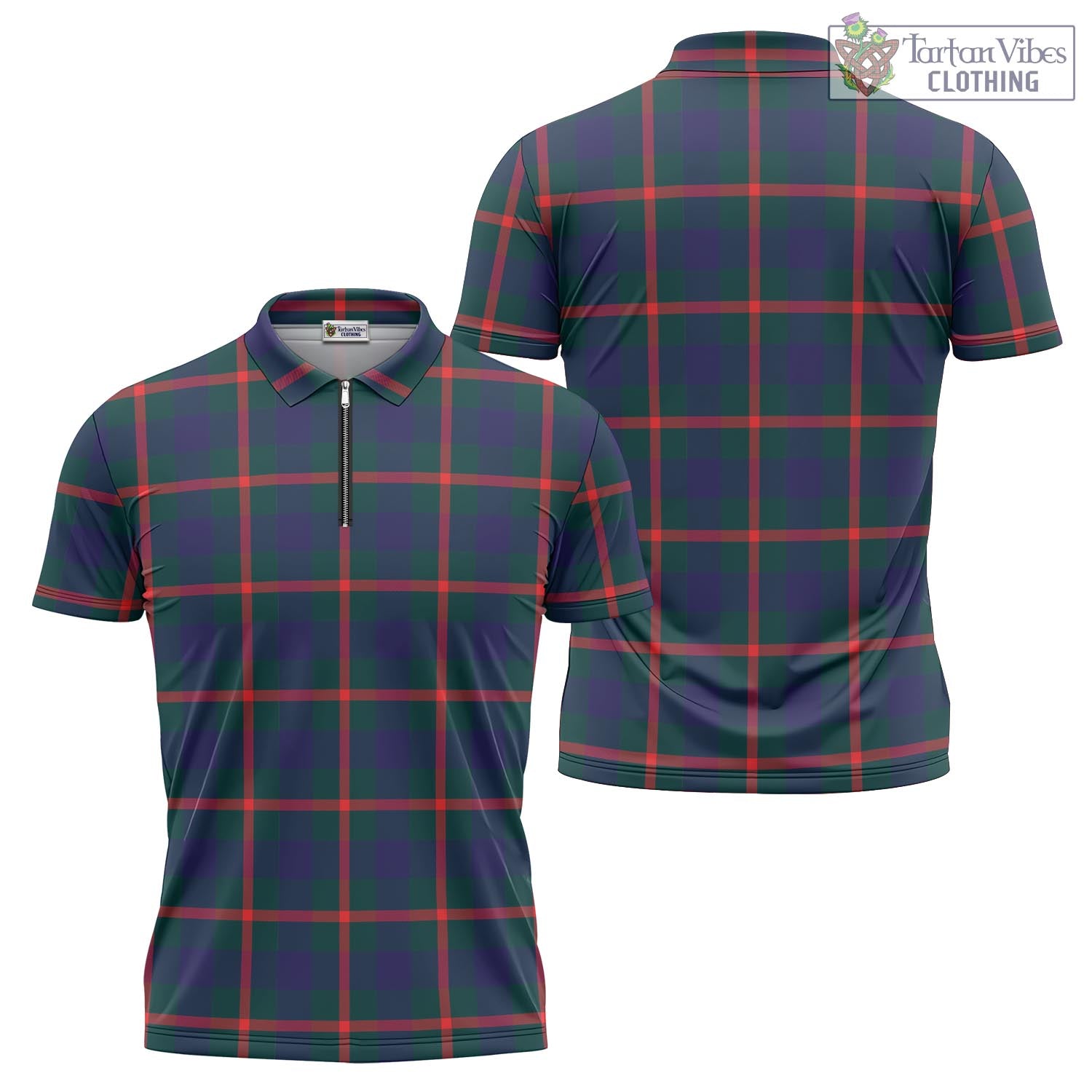 Tartan Vibes Clothing Agnew Modern Tartan Zipper Polo Shirt