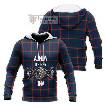 Agnew Tartan Knitted Hoodie with Family Crest DNA In Me Style Unisex Knitted Pullover Hoodie - Tartanvibesclothing Shop