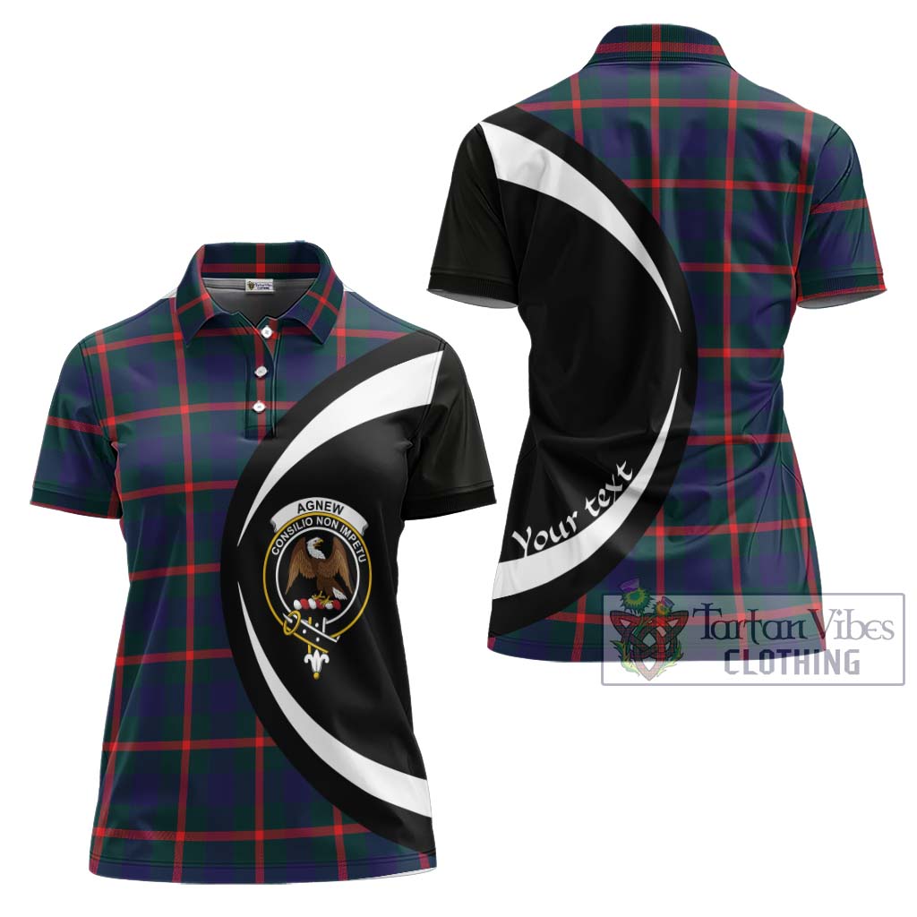 Agnew Tartan Women's Polo Shirt with Family Crest Circle Style Women - Tartan Vibes Clothing