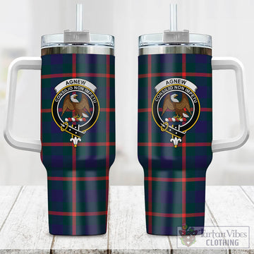 Agnew Modern Tartan and Family Crest Tumbler with Handle