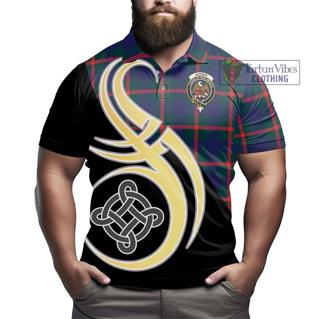 Agnew Tartan Polo Shirt with Family Crest and Celtic Symbol Style - Tartan Vibes Clothing