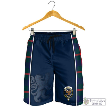 Agnew Modern Tartan Men's Shorts with Family Crest and Lion Rampant Vibes Sport Style