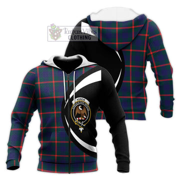 Agnew Tartan Knitted Hoodie with Family Crest Circle Style Unisex Knitted Zip Hoodie - Tartan Vibes Clothing