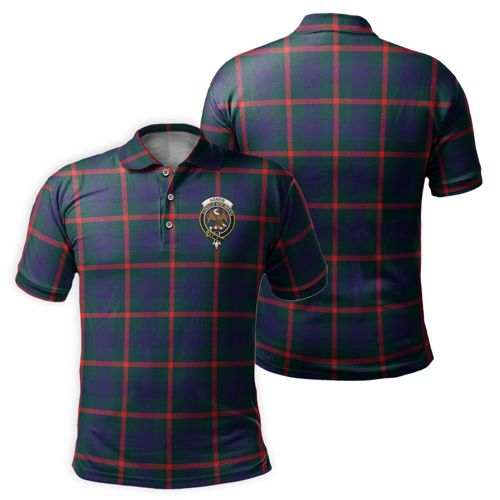 Agnew Modern Tartan Men's Polo Shirt with Family Crest - Tartanvibesclothing