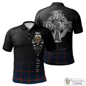 Agnew Modern Tartan Polo Shirt Featuring Alba Gu Brath Family Crest Celtic Inspired