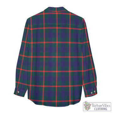 Agnew Modern Tartan Womens Casual Shirt with Family Crest