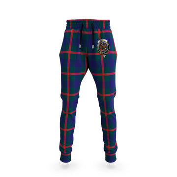 Agnew Modern Tartan Joggers Pants with Family Crest